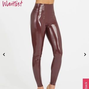 Size large ruby faux patent leather spanx leggings